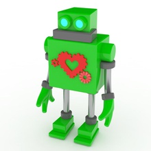 robô de 2 coração dia dos namorados brinquedos heartday valentine'sday branco 3d print model - Mito3D