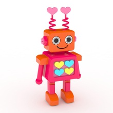 robô de coração 4 dia dos namorados brinquedos robotheart valentine'sday branco 3d print model - Mito3D