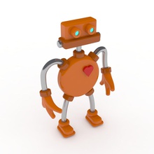 robô coração dia dos namorados brinquedos heartdayrobot valentine'sday branco 3d print model - Mito3D