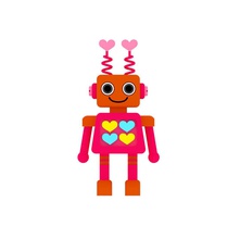 robot heart toys color happy mixed bag texture valentines day 3d print model - Mito3D