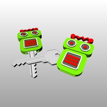 Roboter-Taste cap Haushaltswaren backtoschool kepcap Schlüssel mecha Roboter 3d print model - Mito3D