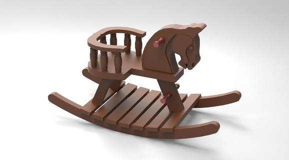 balanceo caballo porsche juguete 3d print model - Mito3D