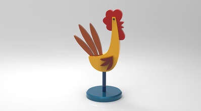 gallo de tipo puzzle los juguetes pollo 3d print model - Mito3D