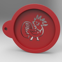 rooster stencil housewares 2017 chicken year chinese new 3d print model - Mito3D