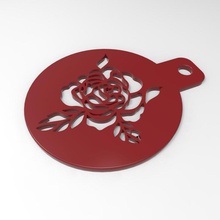 rose coffee stencil housewares 3d print model - Mito3D