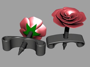 rose ear ring fashion accessory love nobel sla valentine's day 3d print model - Mito3D
