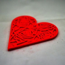 rose heart art 2015 valentine 3d print model - Mito3D