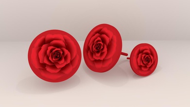 rose de style boucles d'oreilles la mode couleur des 3d print model - Mito3D