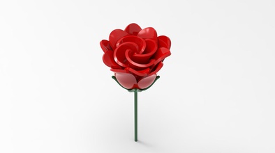 rose art flower heart love valentines day 3d print model - Mito3D