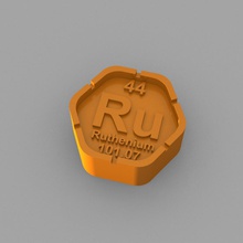 ru - rutênio bloco educação química elementos tabela periódica 3d print model - Mito3D