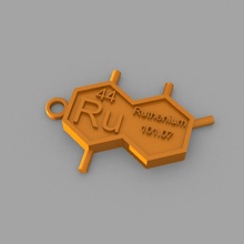 ru rutenio key ring Moda elementos llaveros periódico mesa 3d print model - Mito3D
