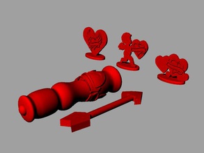 Gummi-band toy 4 sling shot - Spielzeug valentine ' s Tag 3d print model - Mito3D