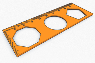 ruler template tools back school octagon pentagon sla 3d print model - Mito3D