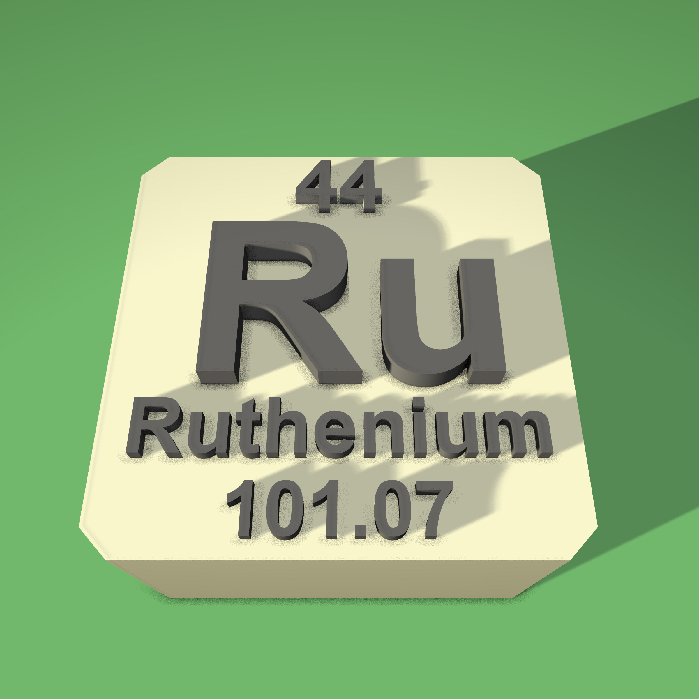 ruthenium periodic table fridge magnet education 3D print model - Mito3D