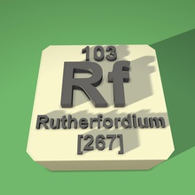 rutherfordium periodic table fridge magnet education 3d print model - Mito3D