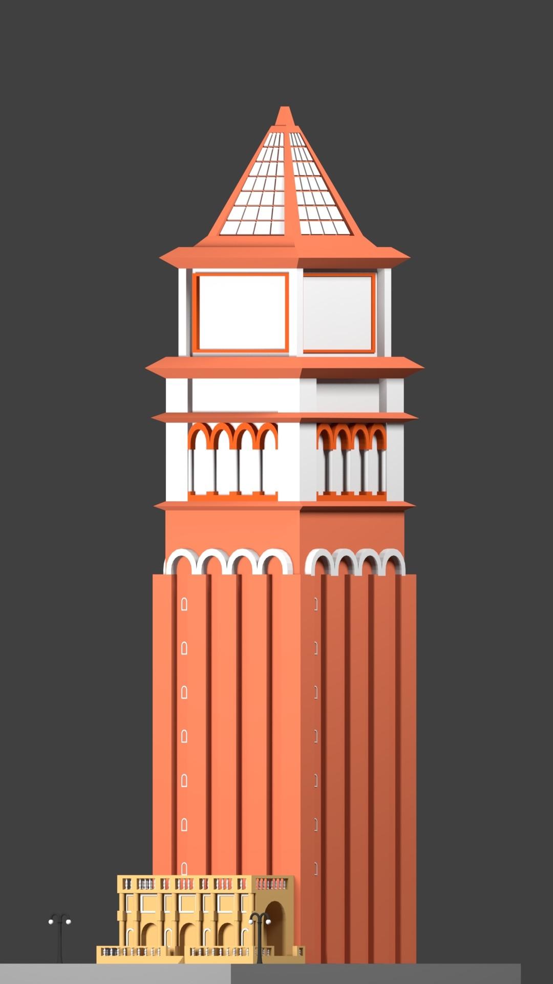 saint mark campanile art builidng chruch display miniature replica tower 3D print model - Mito3D