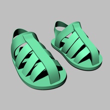sandalias de los niños juguetes la playa el calzado las verano 3d print model - Mito3D
