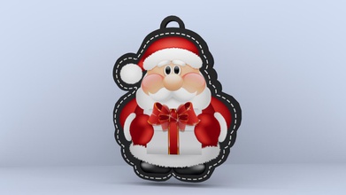 santa claus keychain art christmas color 3d print model - Mito3D