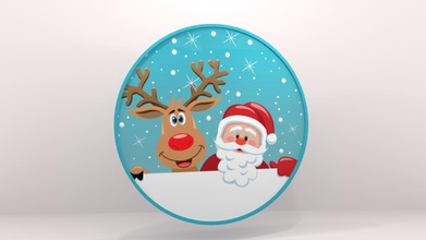 santa reindeer coaster housewares color houseware 3d print model - Mito3D