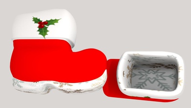 santa-Schuhe-Halter Haushaltswaren Stiefel Weihnachten Farbe Halter rot santa claus 3d print model - Mito3D