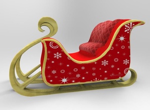 santa sled art christmas claus color figurines holiday winter xmas 3d print model - Mito3D