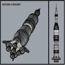 saturn v rocket toys assembly 3d print model - Mito3D