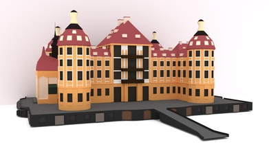 schloss moritzburg replica art edificio castello colore 3d print model - Mito3D