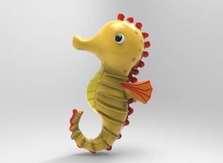 seahorse zbrushingmx XYZprinting free-downloadable 3D models | Toys Seahorse animal color cute sea 3d print model - Mito3D