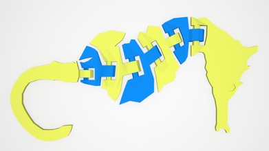 seahorse oyuncaklar mafsallı Anahtarlık 3d print model - Mito3D
