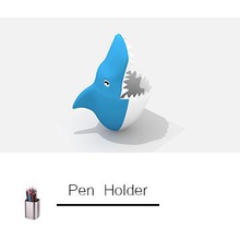 köpekbalığı kalemlik ofis renk Organizatör kalem sahibi 3d print model - Mito3D