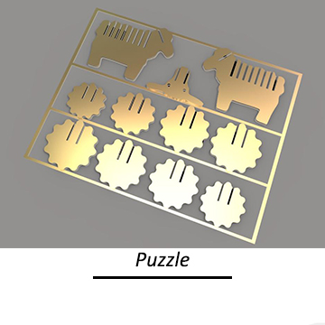 Schafe-puzzle - Spielzeug Tier-puzzle brain teaser puzzle Schafe 3D print model - Mito3D
