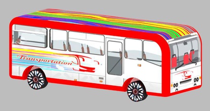 shuttle bus toys color mixed bag 3d print model - Mito3D