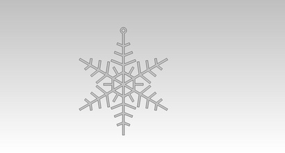 simple snowflake art christmas 3d print model - Mito3D
