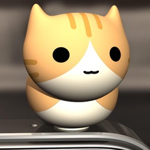 sentado gato jack a moda cat de telefone dia ação graças 3d print model - Mito3D