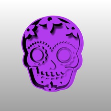 skull cookie cutter type 1 housewares dayofthedead halloween skulls 3d print model - Mito3D