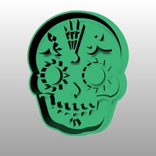 cranio cookie cutter di tipo 2 articoli per la casa dayofthedead halloween 3d print model - Mito3D