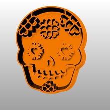 skull cookie cutter type 3 housewares dayofthedead halloween 3d print model - Mito3D