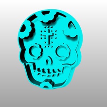 skull cookie cutter type 4 housewares dayofthedead halloween 3d print model - Mito3D
