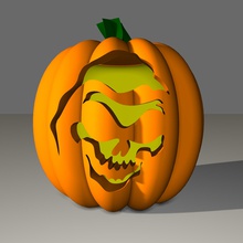 skull pumpkin lantern art halloween 3d print model - Mito3D