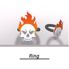 skull ring fashion accesorries halloween jewelry 3d print model - Mito3D