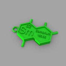 sm samario key ring Moda elementos llaveros periódico mesa 3d print model - Mito3D