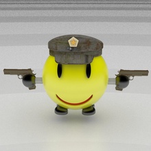 smiley policía el día internacional de la felicidad art los emoticonos internationaldayofhappiness 3d print model - Mito3D