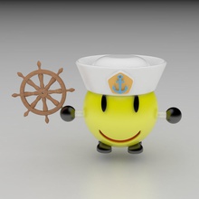 smiley sailorman international day happiness art emoticon internationaldayofhappiness 3d print model - Mito3D