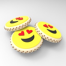 smiling face heart national cookie day art 3d print model - Mito3D