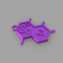 sn - kalay anahtar halkası moda elemanları anahtarlıklar periyodik tablo 3d print model - Mito3D