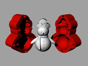 Schnee Form Schneemann - Spielzeug Weihnachten Schimmel Schnee-shape-Form 3d print model - Mito3D