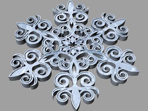 2 kar taneleri sanat Noel 3d print model - Mito3D