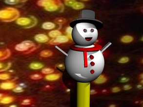 snowman christmas pen cap office snow man 3d print model - Mito3D