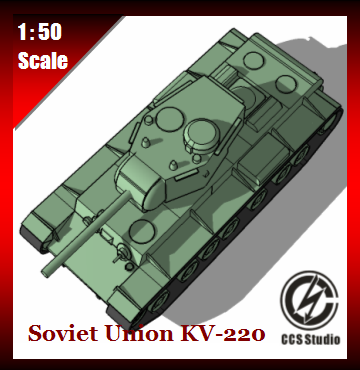 soviético União kv 220 brinquedos tanque guerra ii 3D print model - Mito3D