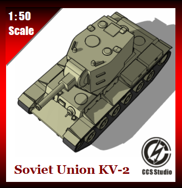 soviet union kv-2 model 1941 toys tank war ii 3D print model - Mito3D